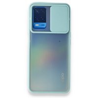 Newface Oppo A54 4G Kılıf Palm Buzlu Kamera Sürgülü Silikon - Turkuaz