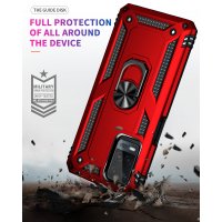 Newface Oppo A54 4G Kılıf Sofya Yüzüklü Silikon Kapak - Kırmızı