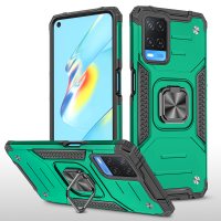 Newface Oppo A54 4G Kılıf Zegna Yüzüklü Silikon Kapak - Koyu Yeşil