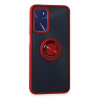 Newface Oppo A55 Kılıf Montreal Yüzüklü Silikon Kapak - Kırmızı