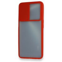 Newface Oppo A55 Kılıf Palm Buzlu Kamera Sürgülü Silikon - Kırmızı