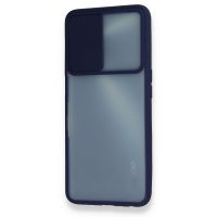 Newface Oppo A55 Kılıf Palm Buzlu Kamera Sürgülü Silikon - Lacivert