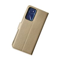 Newface Oppo A55 Kılıf Trend S Plus Kapaklı Kılıf - Gold