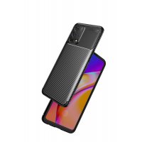 Newface Oppo A74 4G Kılıf Focus Karbon Silikon - Kahverengi