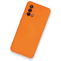Newface Oppo A74 4G Kılıf Nano içi Kadife Silikon - Turuncu