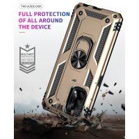 Newface Oppo A74 4G Kılıf Sofya Yüzüklü Silikon Kapak - Gold