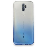 Newface Oppo A5 2020 Kılıf Lüx Çift Renkli Silikon - Mavi