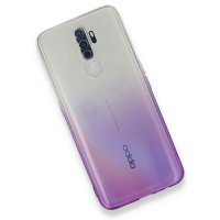 Newface Oppo A5 2020 Kılıf Lüx Çift Renkli Silikon - Mor