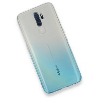 Newface Oppo A9 2020 Kılıf Lüx Çift Renkli Silikon - Turkuaz