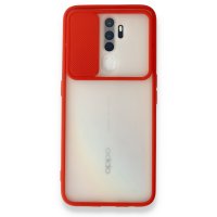 Newface Oppo A9 2020 Kılıf Palm Buzlu Kamera Sürgülü Silikon - Kırmızı
