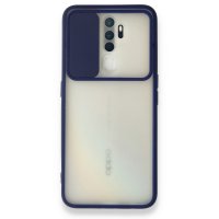 Newface Oppo A9 2020 Kılıf Palm Buzlu Kamera Sürgülü Silikon - Lacivert