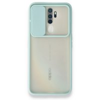 Newface Oppo A9 2020 Kılıf Palm Buzlu Kamera Sürgülü Silikon - Turkuaz