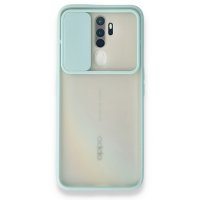 Newface Oppo A9 2020 Kılıf Palm Buzlu Kamera Sürgülü Silikon - Turkuaz