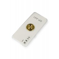 Newface Oppo A91 / Reno 3 Kılıf Gros Yüzüklü Silikon - Gold