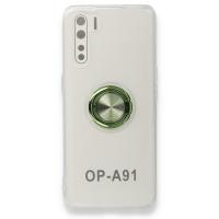 Newface Oppo A91 / Reno 3 Kılıf Gros Yüzüklü Silikon - Yeşil