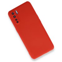 Newface Oppo A91 / Reno 3 Kılıf First Silikon - Kırmızı