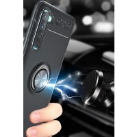 Newface Oppo A91 / Reno 3 Kılıf Range Yüzüklü Silikon - Mavi
