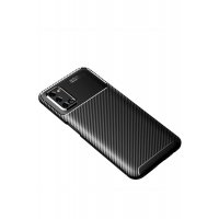 Newface Oppo A92 Kılıf Auto Focus Karbon Kapak - Siyah