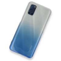 Newface Oppo A52 Kılıf Lüx Çift Renkli Silikon - Mavi
