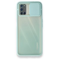 Newface Oppo A92 Kılıf Palm Buzlu Kamera Sürgülü Silikon - Turkuaz