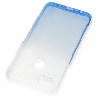 Newface Oppo A12 Kılıf Lüx Çift Renkli Silikon - Mavi