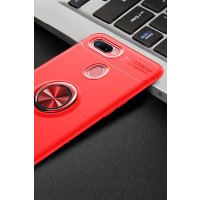 Newface Oppo AX7 Kılıf Range Yüzüklü Silikon - Kırmızı