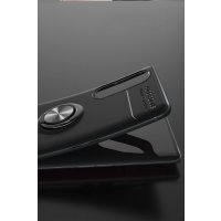 Newface Oppo Reno 3 Pro Kılıf Range Yüzüklü Silikon - Kırmızı