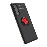 Newface Oppo Reno 3 Pro Kılıf Range Yüzüklü Silikon - Siyah-Kırmızı