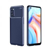 Newface Oppo Reno 4 Kılıf Auto Focus Karbon Kapak - Lacivert
