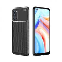 Newface Oppo Reno 4 Kılıf Auto Focus Karbon Kapak - Siyah