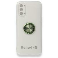 Newface Oppo Reno 4 Kılıf Gros Yüzüklü Silikon - Yeşil