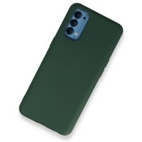 Newface Oppo Reno 4 Kılıf Nano içi Kadife  Silikon - Koyu Yeşil
