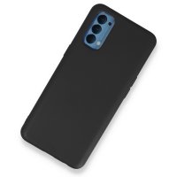 Newface Oppo Reno 4 Kılıf Nano içi Kadife Silikon - Siyah