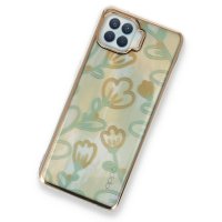 Newface Oppo Reno 4 Lite Kılıf Çiçekli Silikon - Sarı