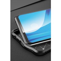 Newface Oppo Reno 4 Lite Kılıf Focus Derili Silikon - Siyah