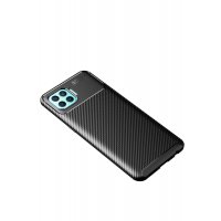 Newface Oppo Reno 4 Lite Kılıf Auto Focus Karbon Kapak - Siyah