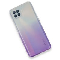 Newface Oppo Reno 4 Lite Kılıf Lüx Çift Renkli Silikon - Mor