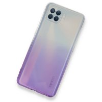 Newface Oppo Reno 4 Lite Kılıf Lüx Çift Renkli Silikon - Mor