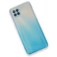 Newface Oppo Reno 4 Lite Kılıf Lüx Çift Renkli Silikon - Turkuaz