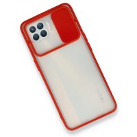 Newface Oppo Reno 4 Lite Kılıf Palm Buzlu Kamera Sürgülü Silikon - Kırmızı