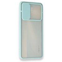 Newface Oppo Reno 4 Lite Kılıf Palm Buzlu Kamera Sürgülü Silikon - Turkuaz