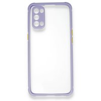 Newface Oppo Reno 4 Kılıf Miami Şeffaf Silikon - Lila