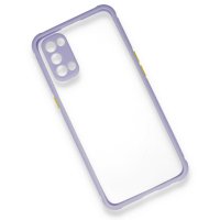 Newface Oppo Reno 4 Kılıf Miami Şeffaf Silikon - Lila