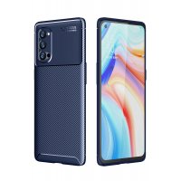 Newface Oppo Reno 4 Pro Kılıf Auto Focus Karbon Kapak - Lacivert