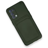 Newface Oppo Reno 5 Kılıf Kelvin Kartvizitli Silikon - Koyu Yeşil