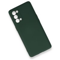 Newface Oppo Reno 5 Pro Kılıf Nano içi Kadife Silikon - Koyu Yeşil