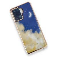 Newface Oppo Reno 5 Lite Kılıf Çiçekli Silikon - Lacivert