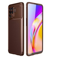 Newface Oppo Reno 5 Lite Kılıf Focus Karbon Silikon - Kahverengi