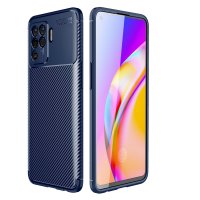 Newface Oppo Reno 5 Lite Kılıf Auto Focus Karbon Kapak - Lacivert
