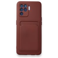 Newface Oppo Reno 5 Lite Kılıf Kelvin Kartvizitli Silikon - Bordo